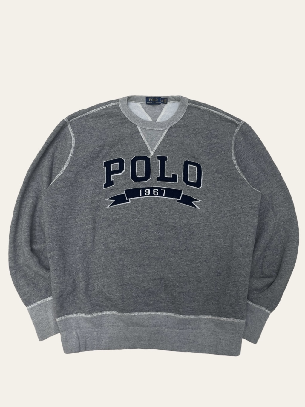 Polo ralph lauren gray spell out sweatshirt XL