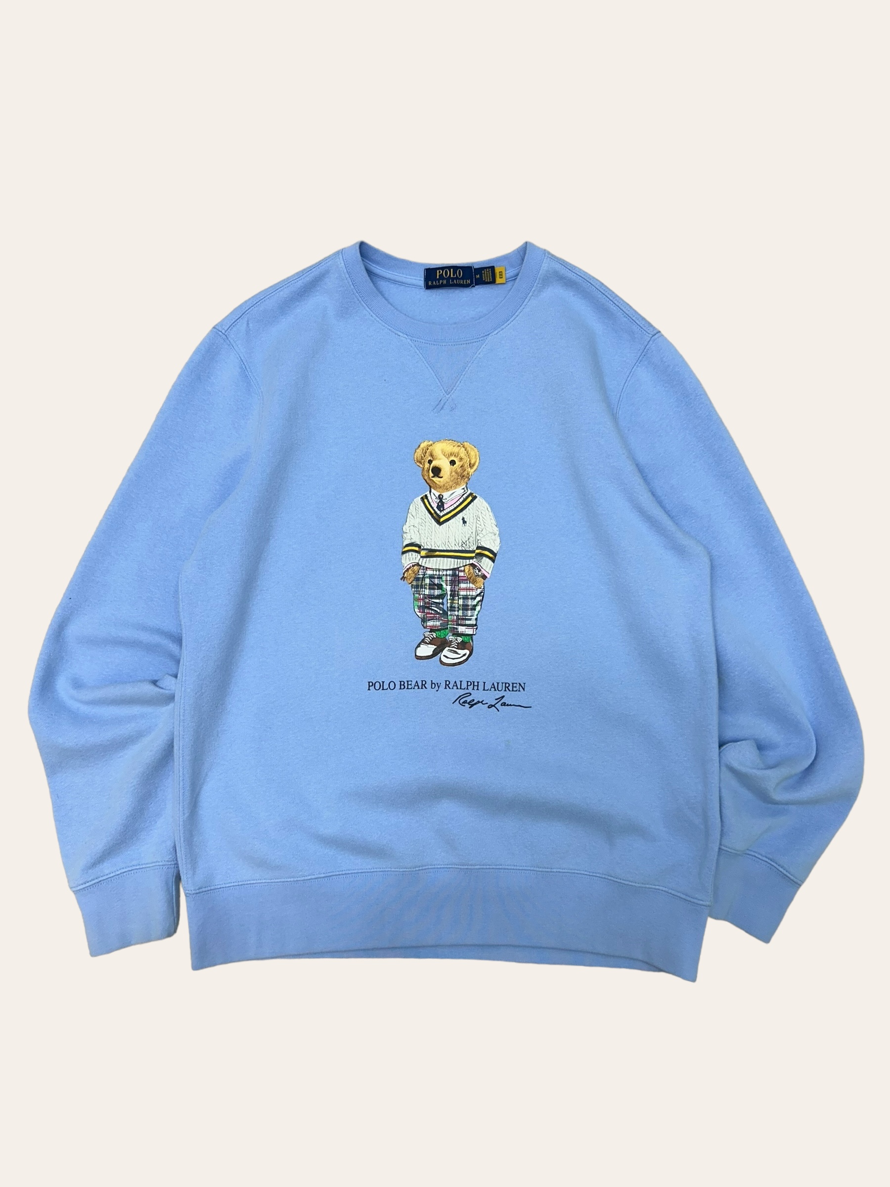 Polo ralph lauren sky blue bear printing sweatshirt M