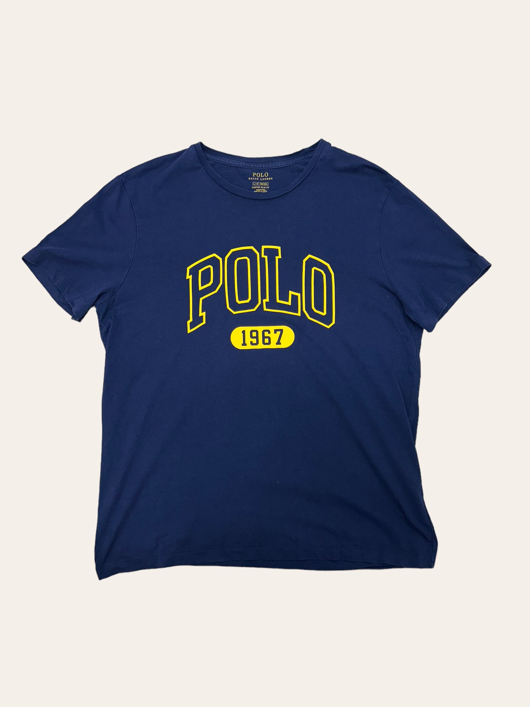 Polo ralph lauren navy spell out printing T-shirt L